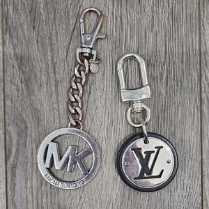 Michael Kors & Louis Vuitton Keychain or Purse Charm Silver